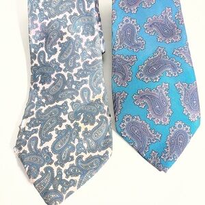Bundle VGT Cambridges  Classic mens Ties - Blue and Purple 100%Silk italian F9